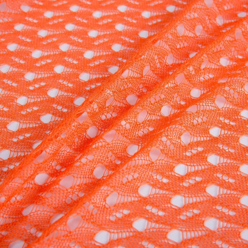 สีแดงลายกลวง Jacquard ผ้าเสื้อผ้ายางระบายอากาศ